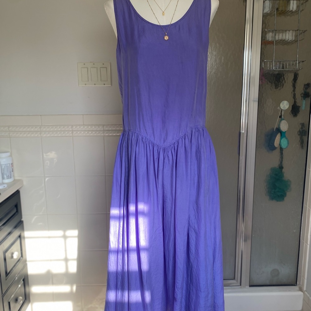 Vintage Silk Drop-waist Sleeveless Dress